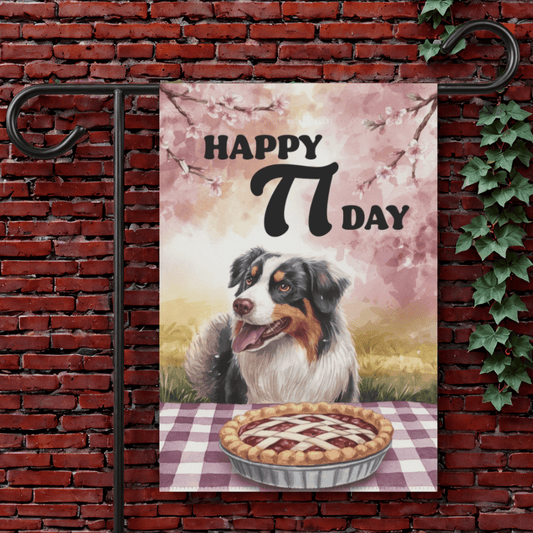 Printify Garden Flag Tricolor Australian Shepherd Pi Day Yard Flag