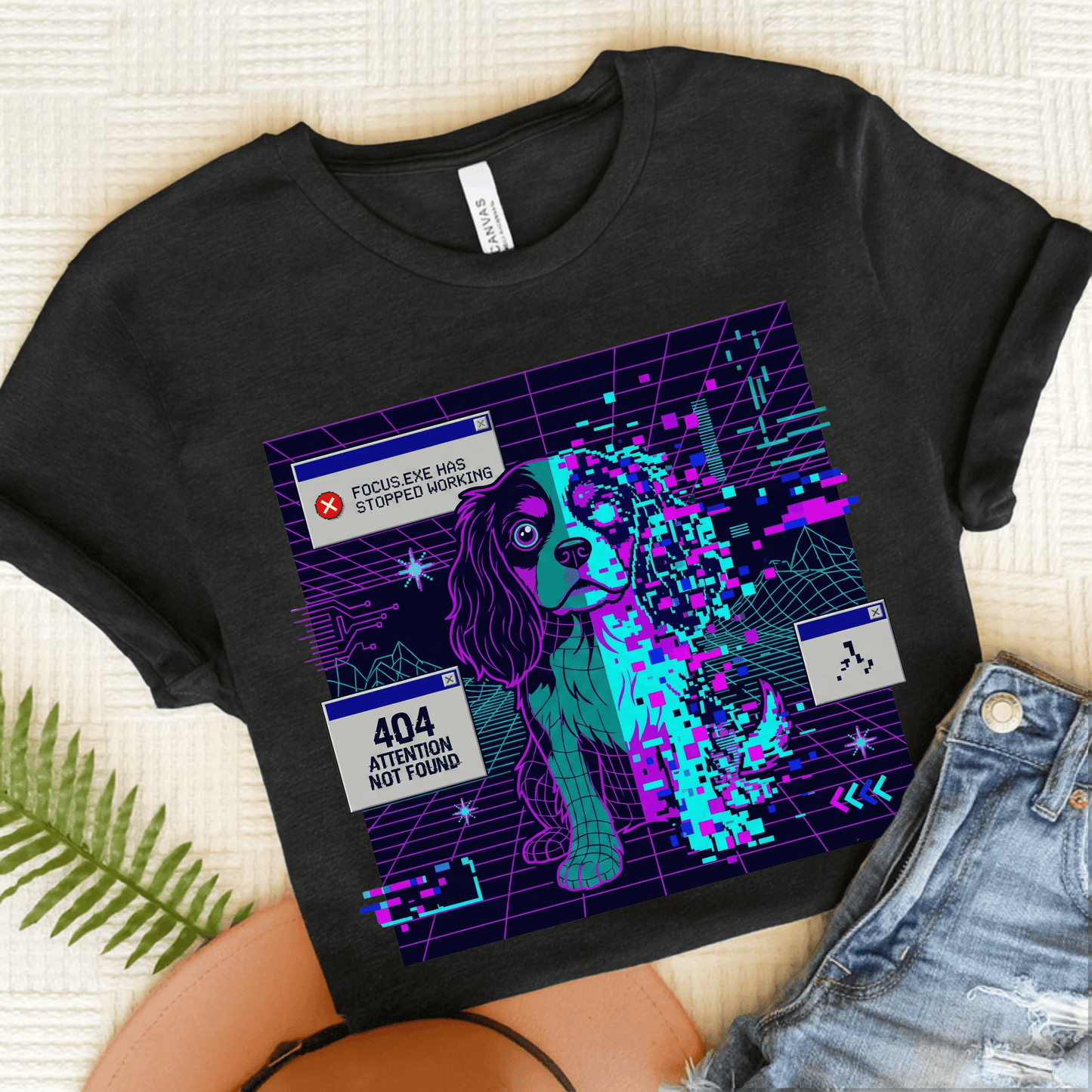 Cavalier 404 Error Computer Unisex TShirt Dark Grey Heather