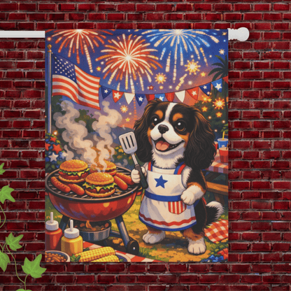Personalized Cavalier 4th of July Garden Flag 24.5'' × 32''