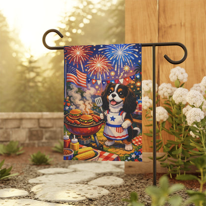 Personalized Cavalier 4th of July Garden Flag