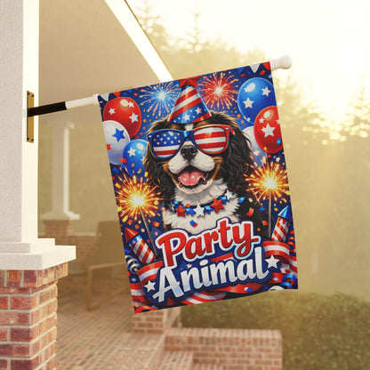 Personalized Cavalier July 4th Party Garden Flag