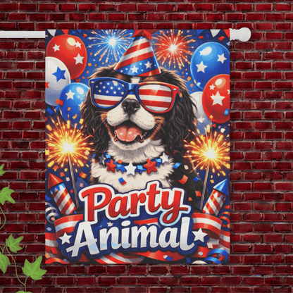 Personalized Cavalier July 4th Party Garden Flag 24.5'' × 32''