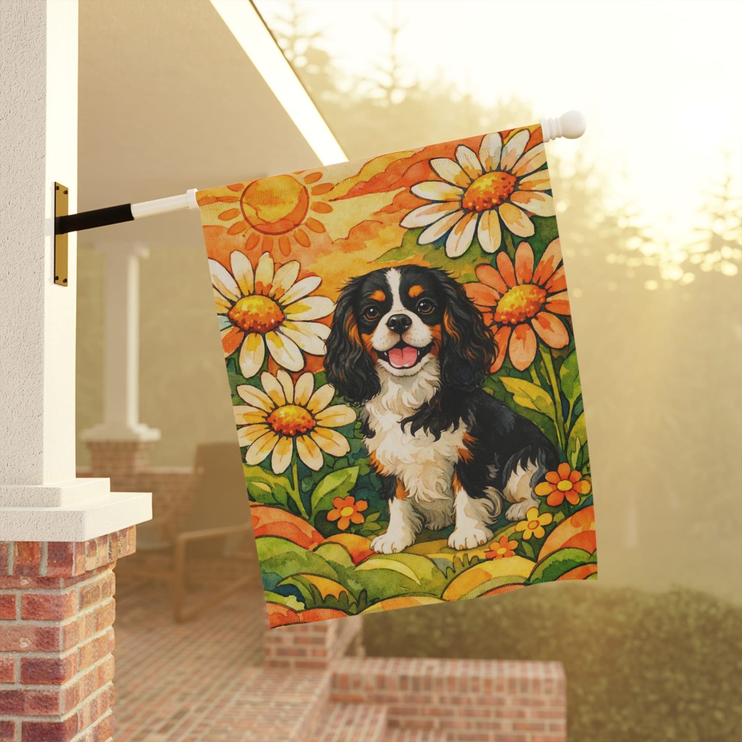 Personalized Cavalier 70s Summer Garden Flag