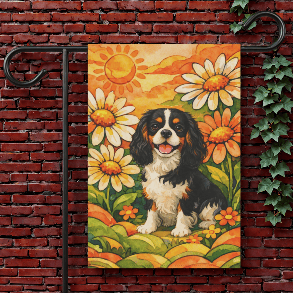 Personalized Cavalier 70s Summer Garden Flag 12'' × 18''