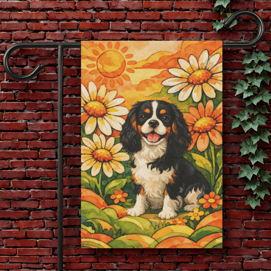 Personalized Cavalier 70s Summer Garden Flag 12'' × 18''