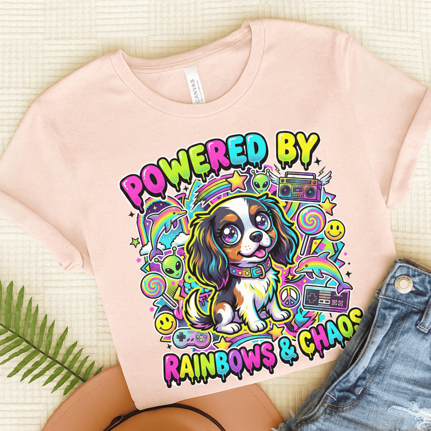 Personalized Cavalier 90s Nostalgia Unisex TShirt Soft Pink