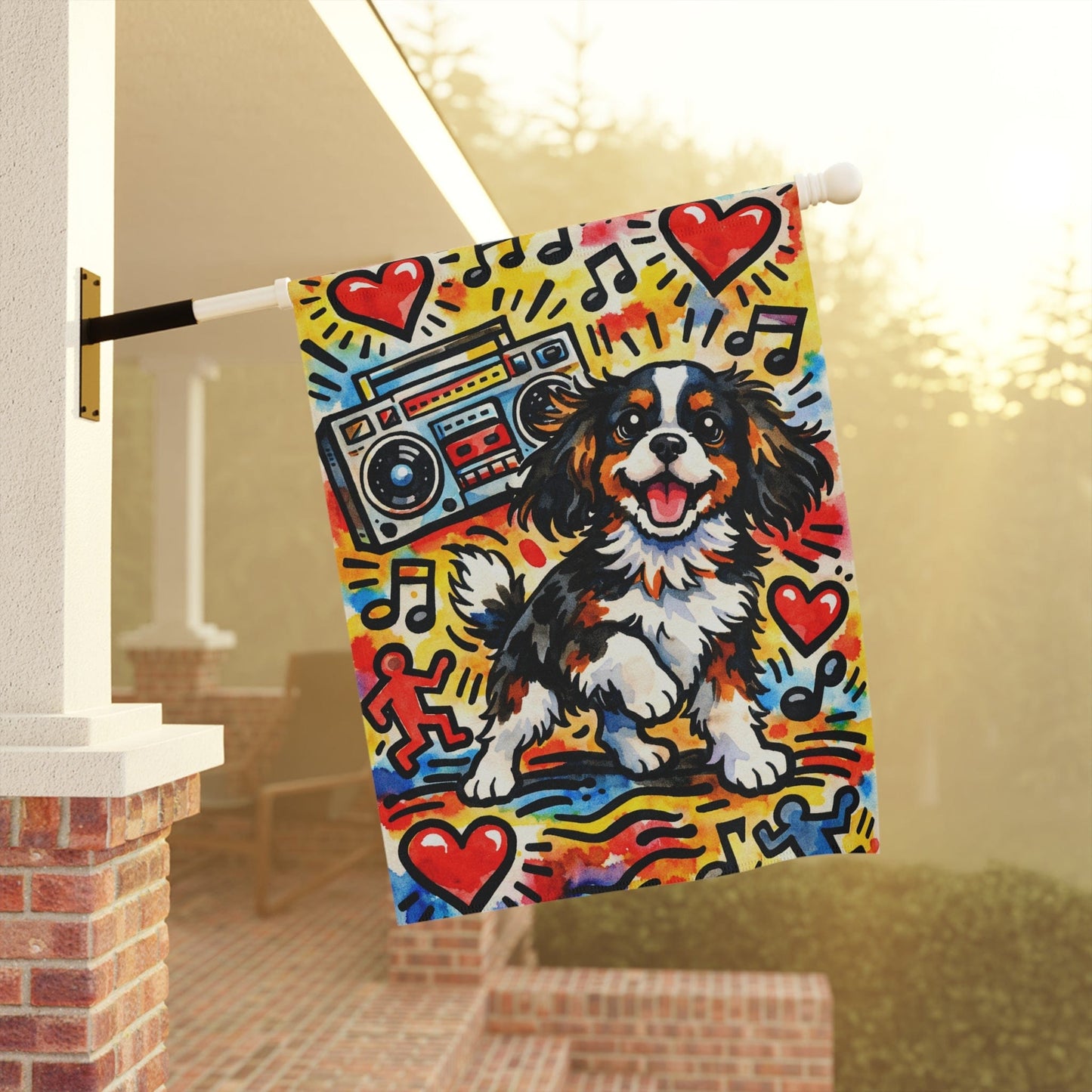 Personalized Cavalier 90s Music Garden Flag