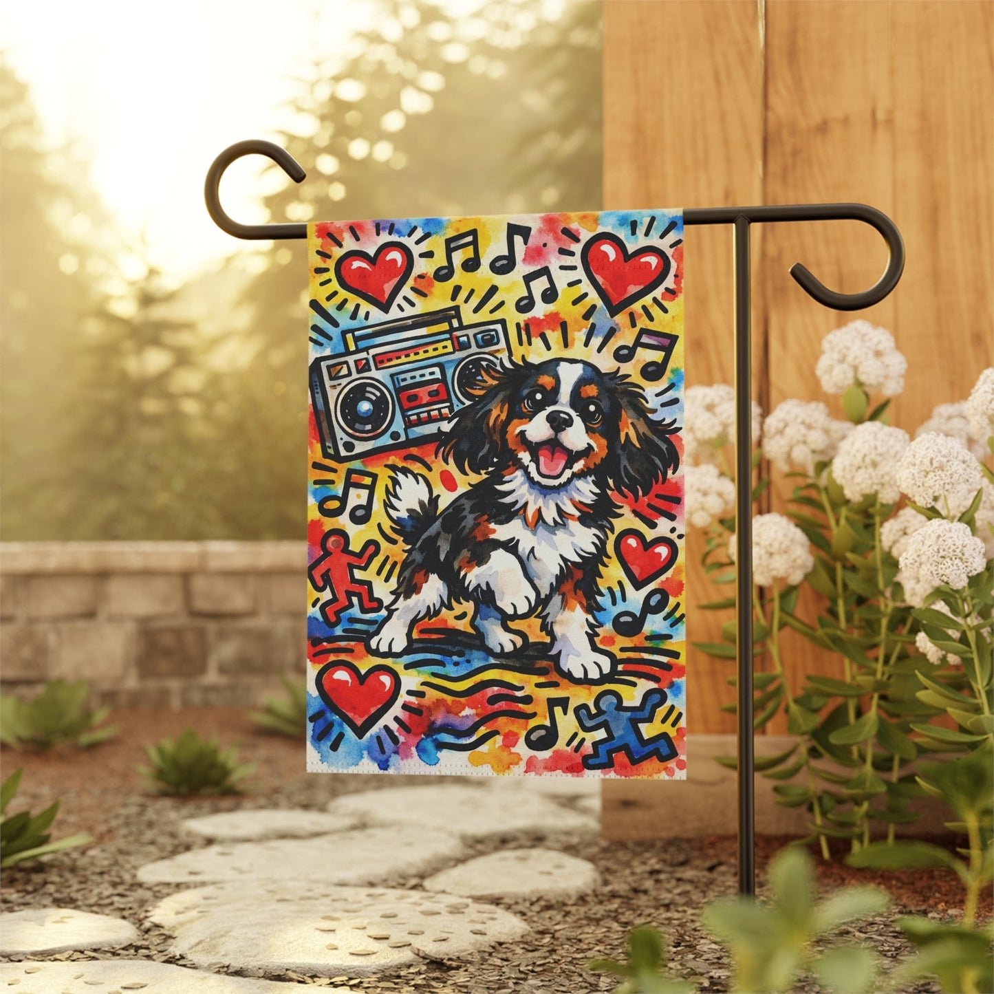 Personalized Cavalier 90s Music Garden Flag