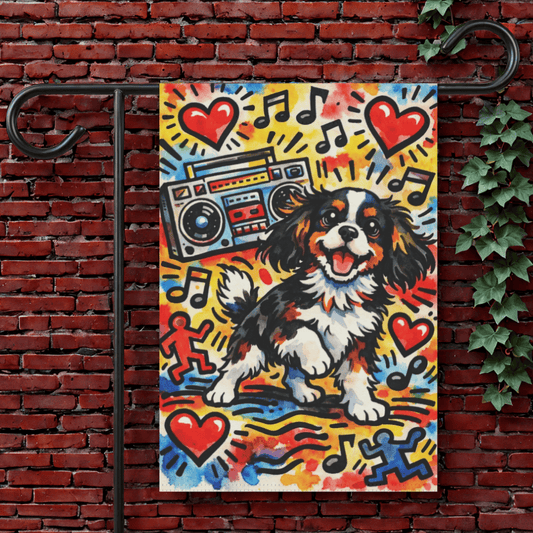 Personalized Cavalier 90s Music Garden Flag 12'' × 18''