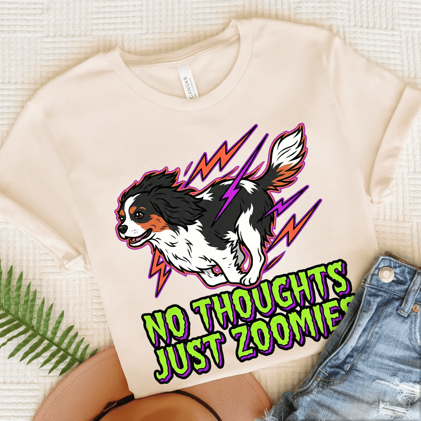 Personalized Cavalier 90s Zoomies Unisex TShirt Natural