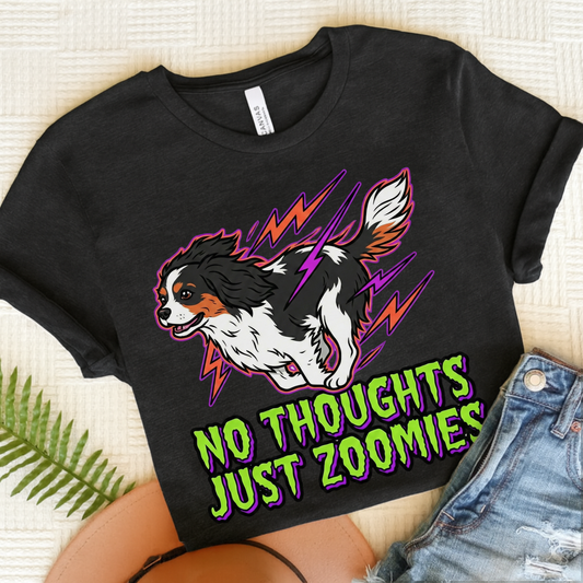 Personalized Cavalier 90s Zoomies Unisex TShirt Dark Grey Heather