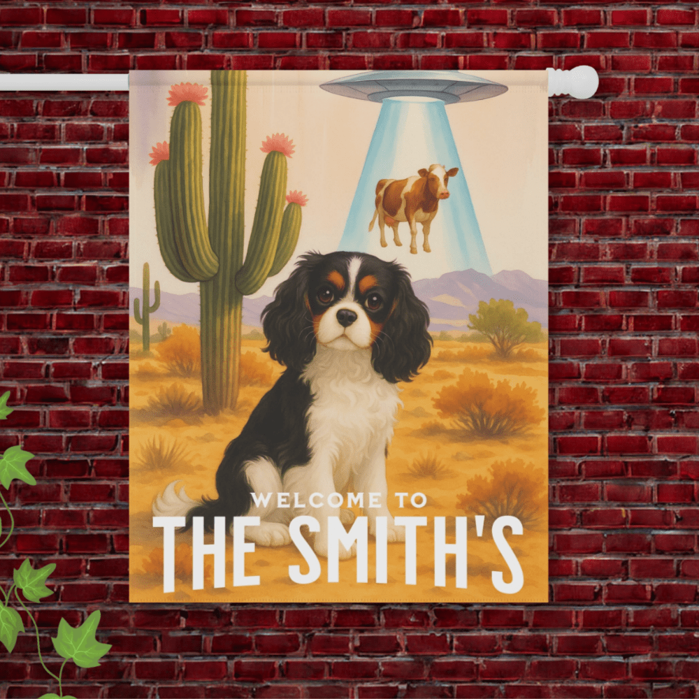 Tricolor Cavalier Aliens Garden Flag 24.5'' × 32''