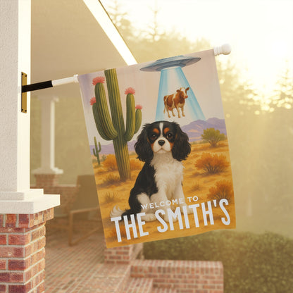 Tricolor Cavalier Aliens Garden Flag