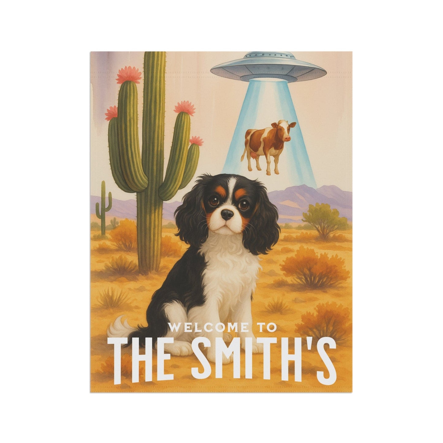 Tricolor Cavalier Aliens Garden Flag