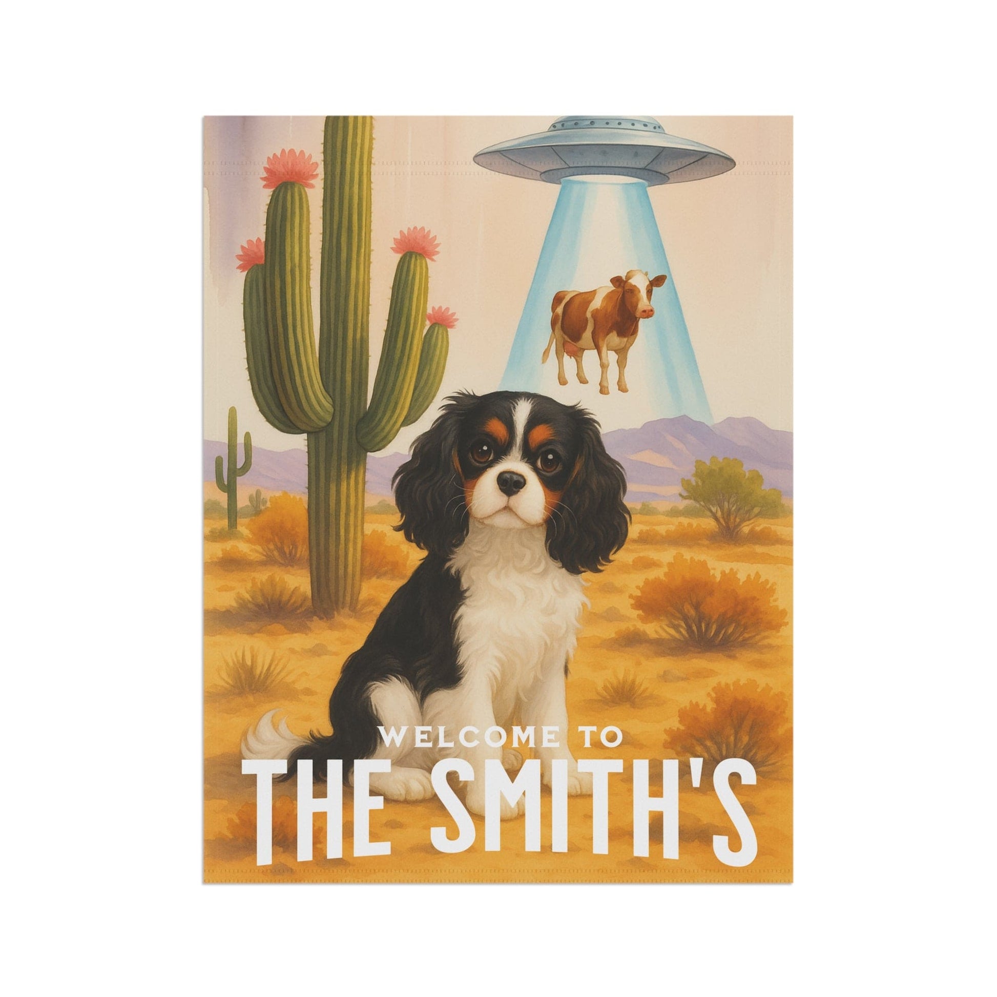 Tricolor Cavalier Aliens Garden Flag