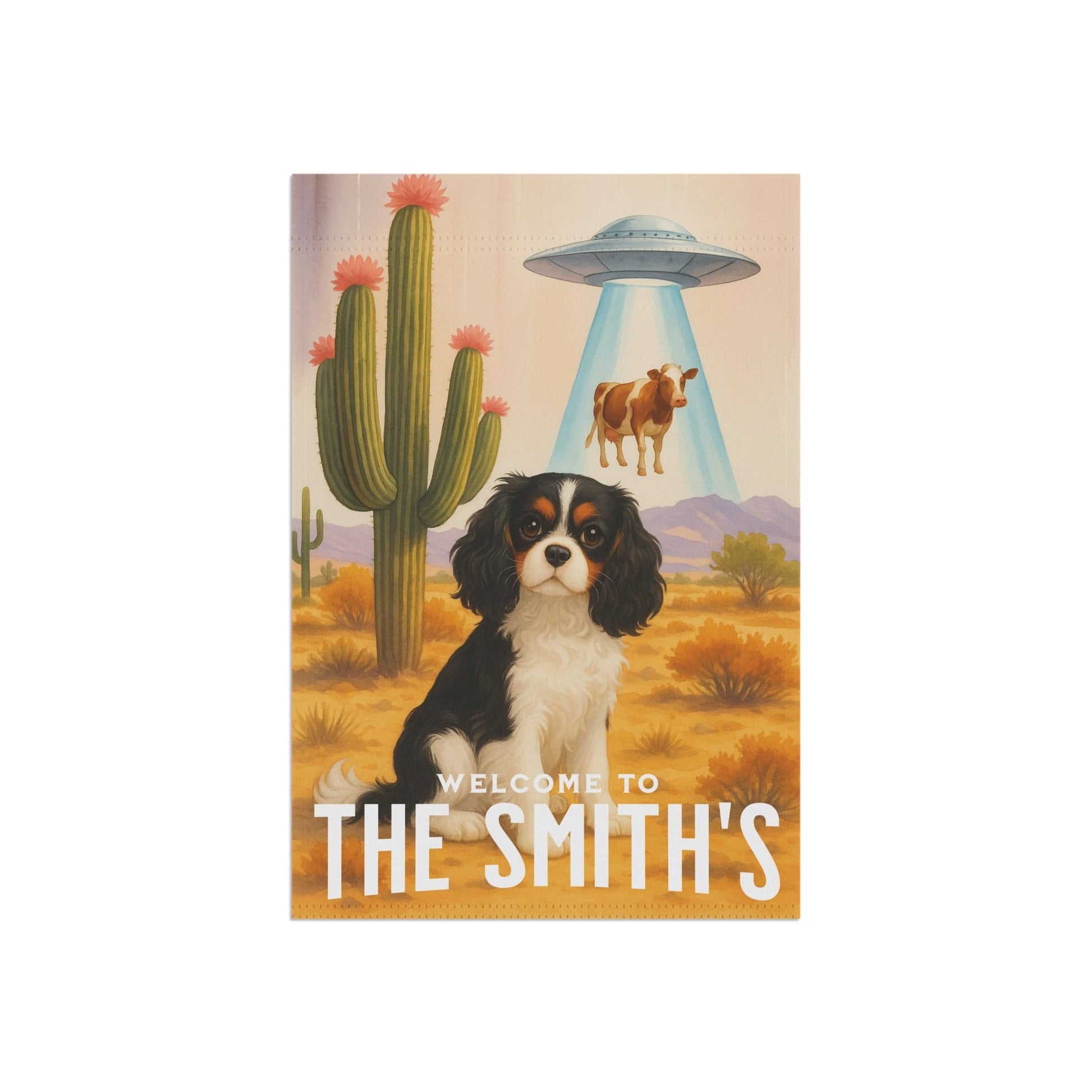 Tricolor Cavalier Aliens Garden Flag