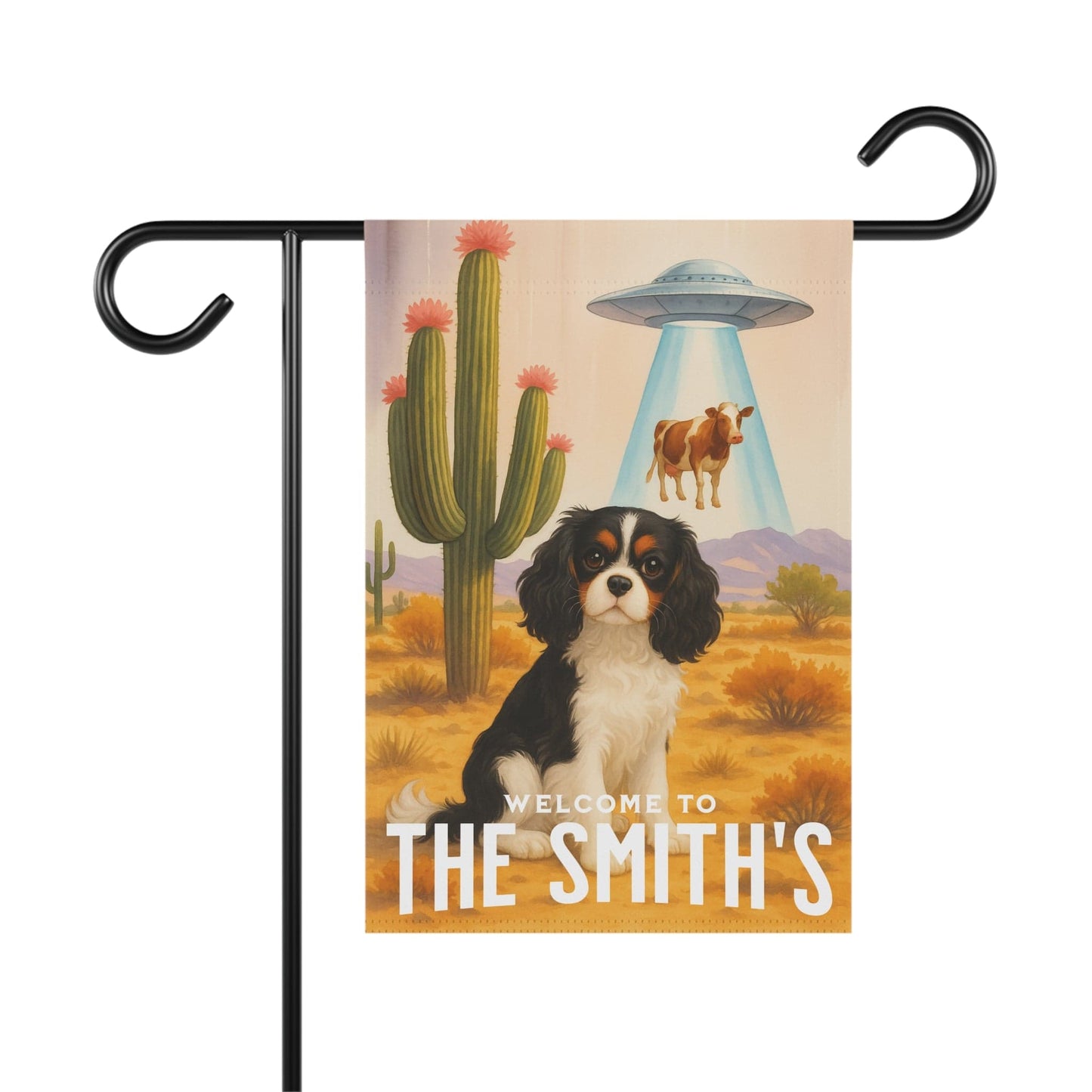 Tricolor Cavalier Aliens Garden Flag