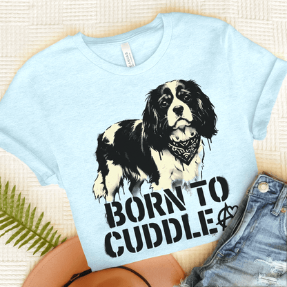 Personalized Cavalier Anarchy Cuddle Unisex TShirt Heather Ice Blue