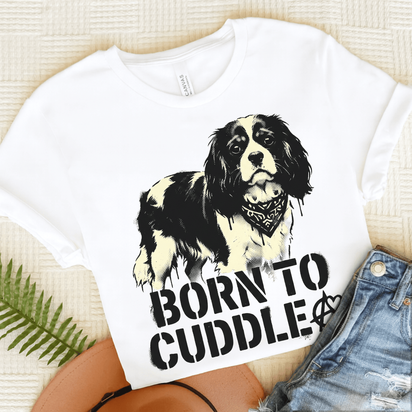 Personalized Cavalier Anarchy Cuddle Unisex TShirt White
