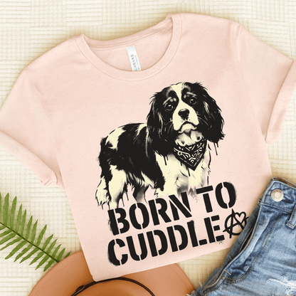 Personalized Cavalier Anarchy Cuddle Unisex TShirt Soft Pink