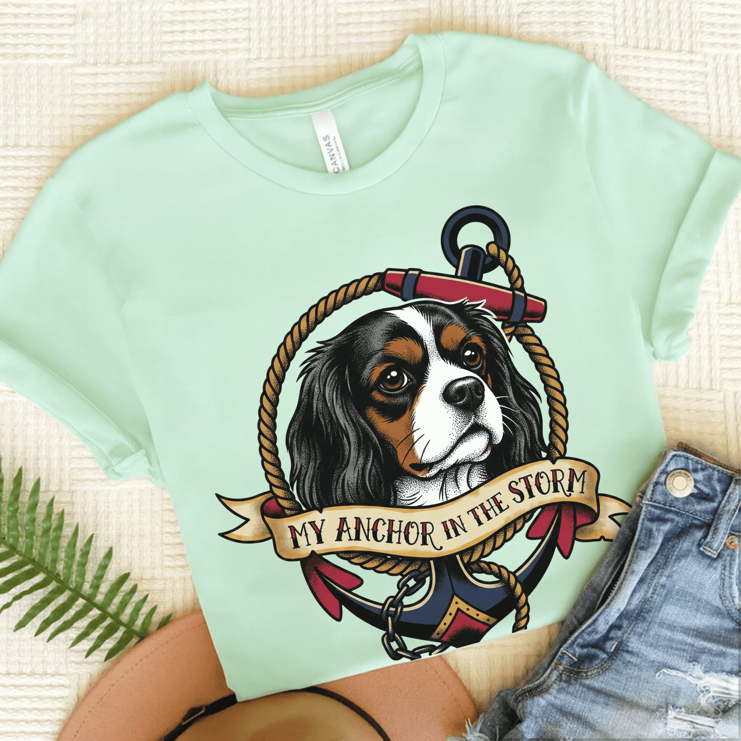 Personalized Cavalier Mental Health Unisex TShirt Heather Mint