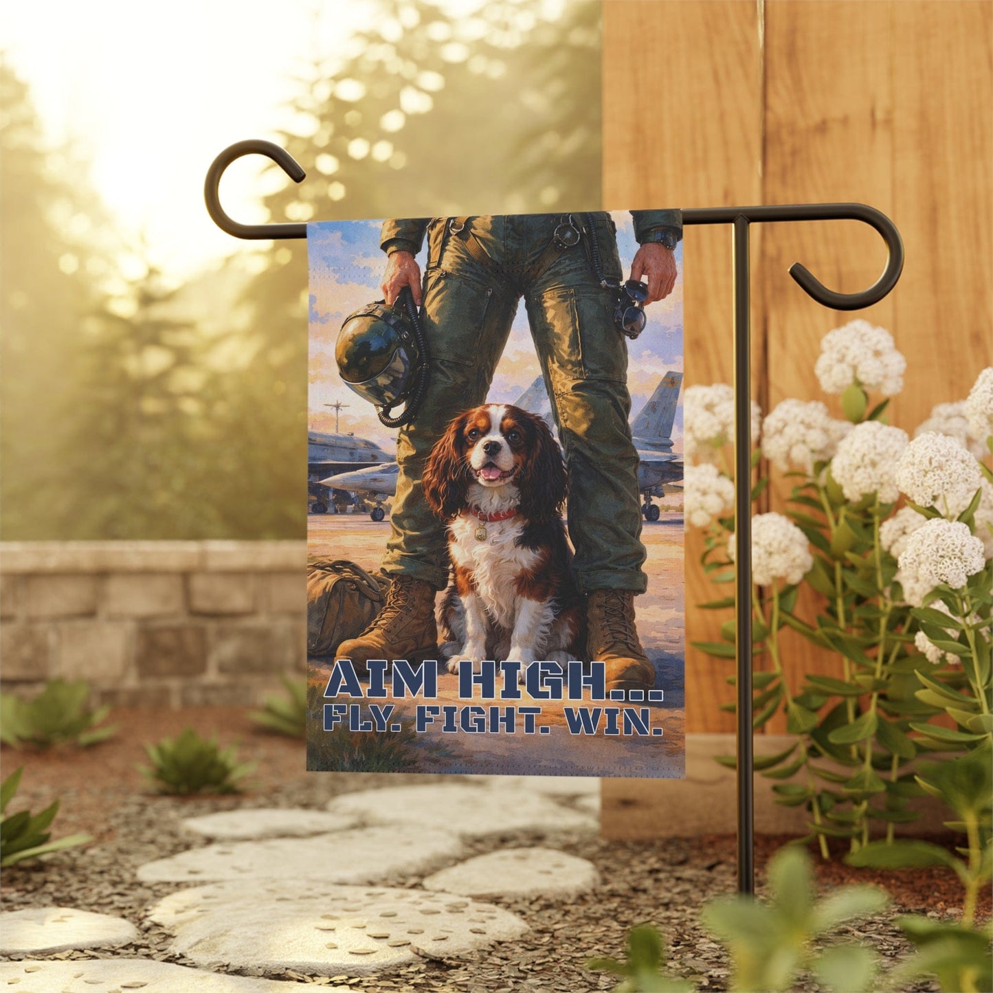 Personalized Cavalier Aviation Pilot Garden Flag