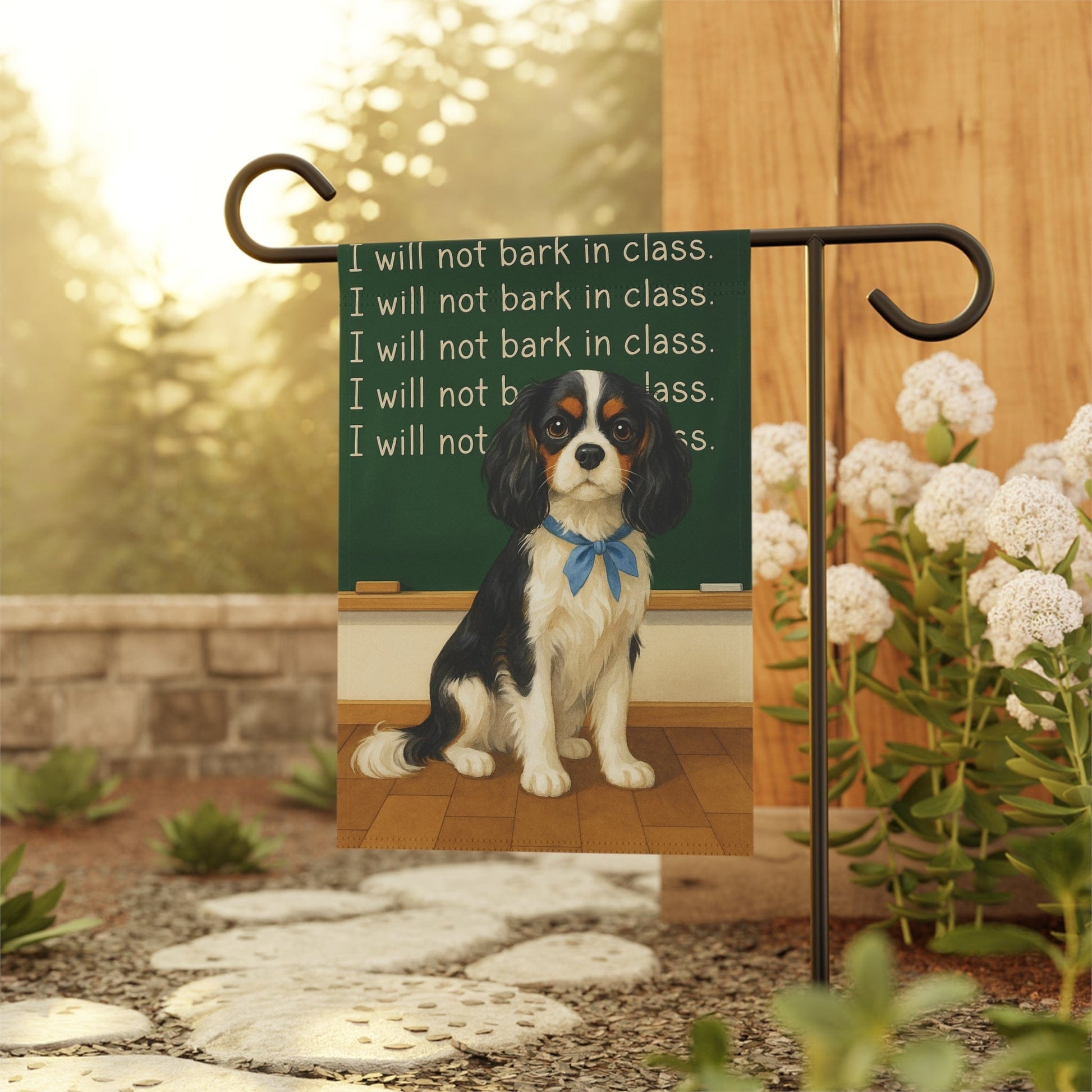 Personalized Cavalier Back to School Garden Flag