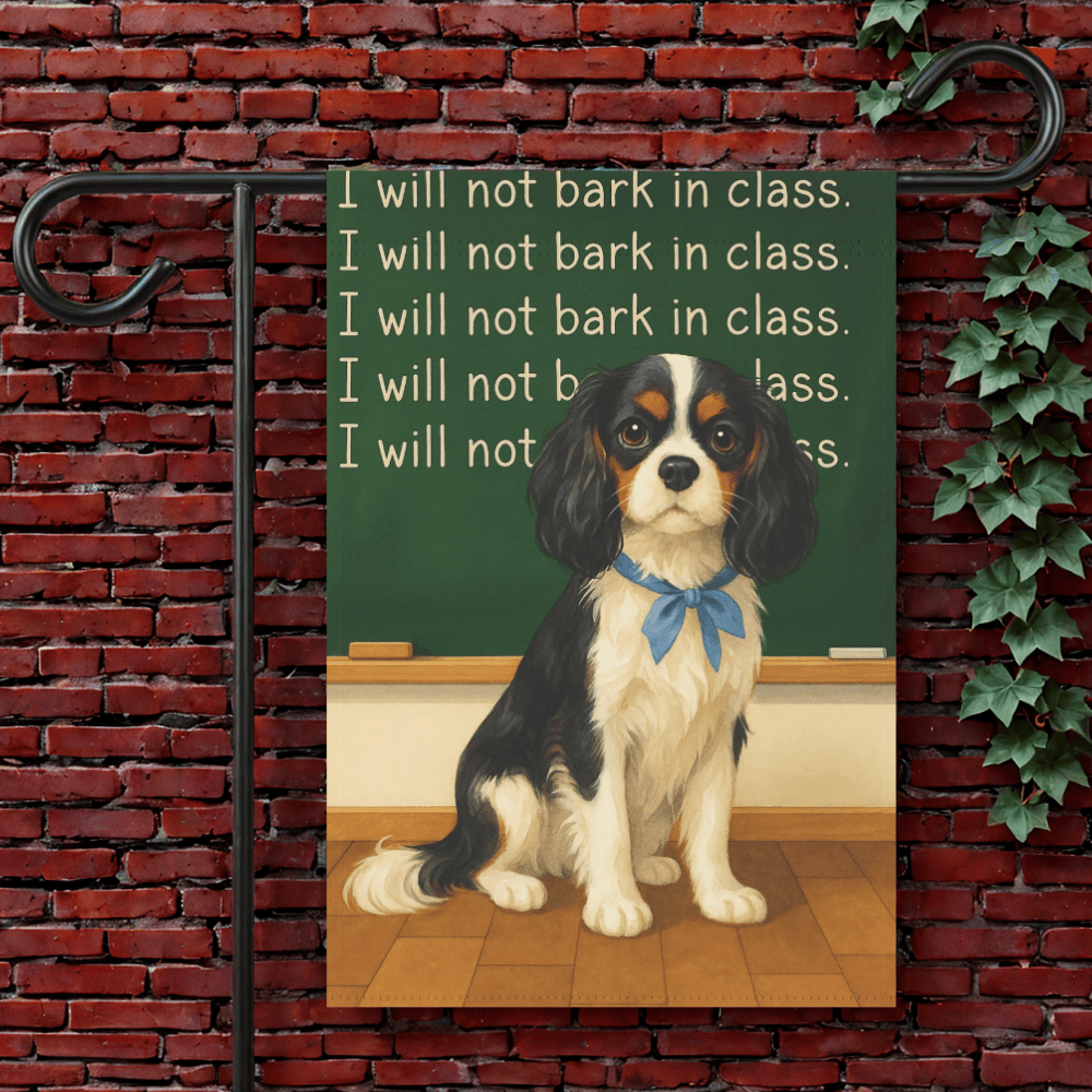 Personalized Cavalier Back to School Garden Flag 12'' × 18''