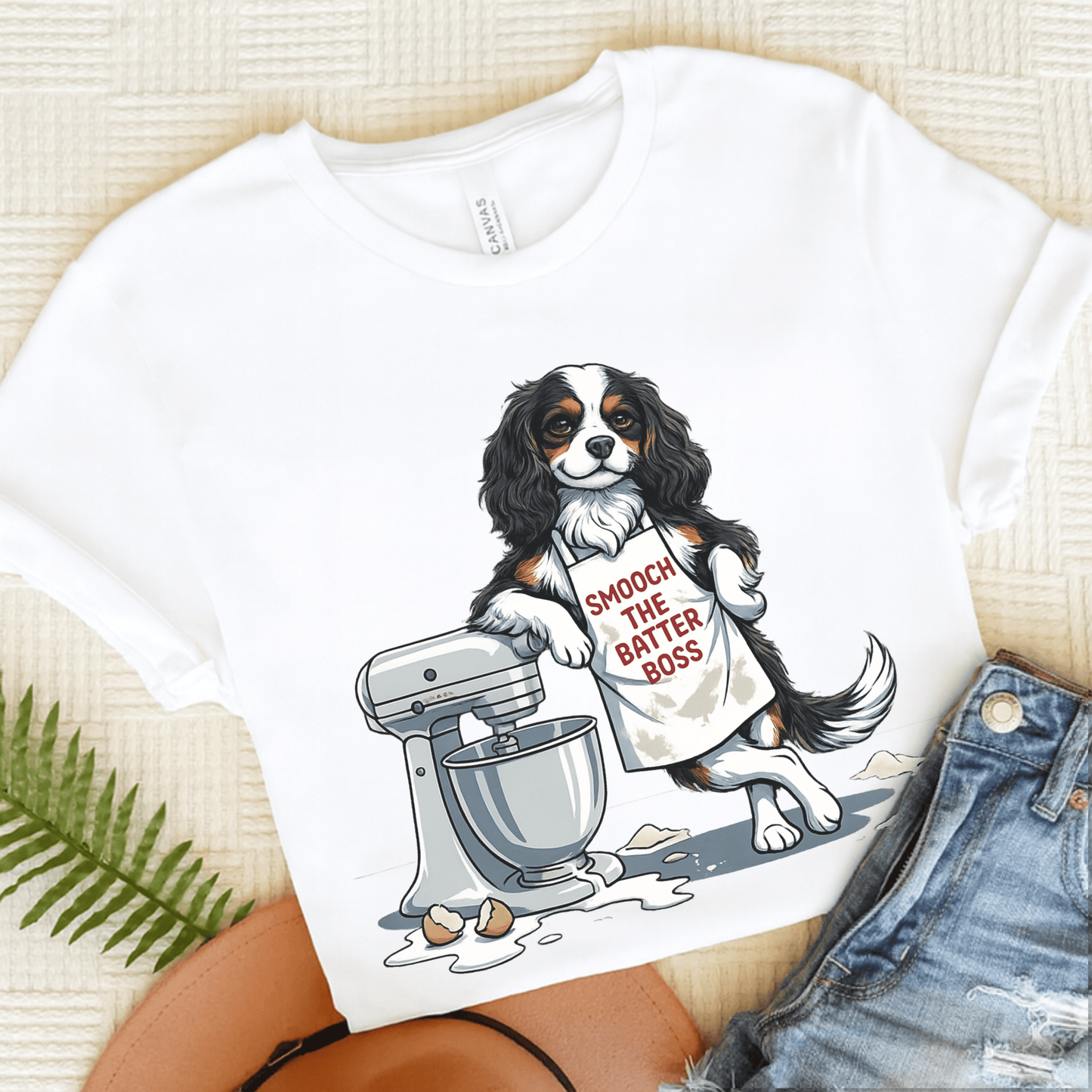 Personalized Cavalier Baking Unisex Tshirt White