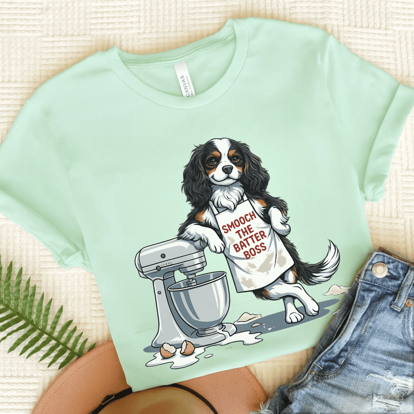 Personalized Cavalier Baking Unisex Tshirt Heather Mint
