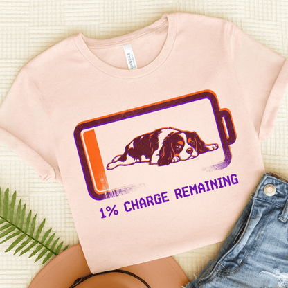 Personalized Cavalier Battery Low Unisex TShirt Soft Pink