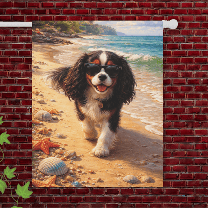 Personalized Cavalier Beach Bum Ocean Garden Flag 24.5'' × 32''
