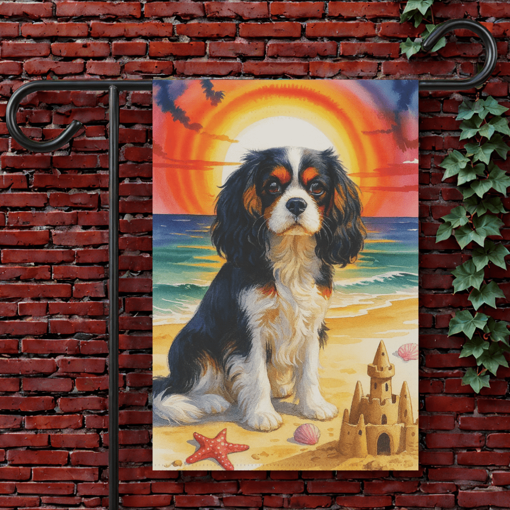 Personalized Cavalier Beach Garden Flag 12'' × 18''