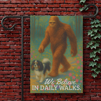 Tricolor Cavalier Bigfoot Garden Flag 12'' × 18''
