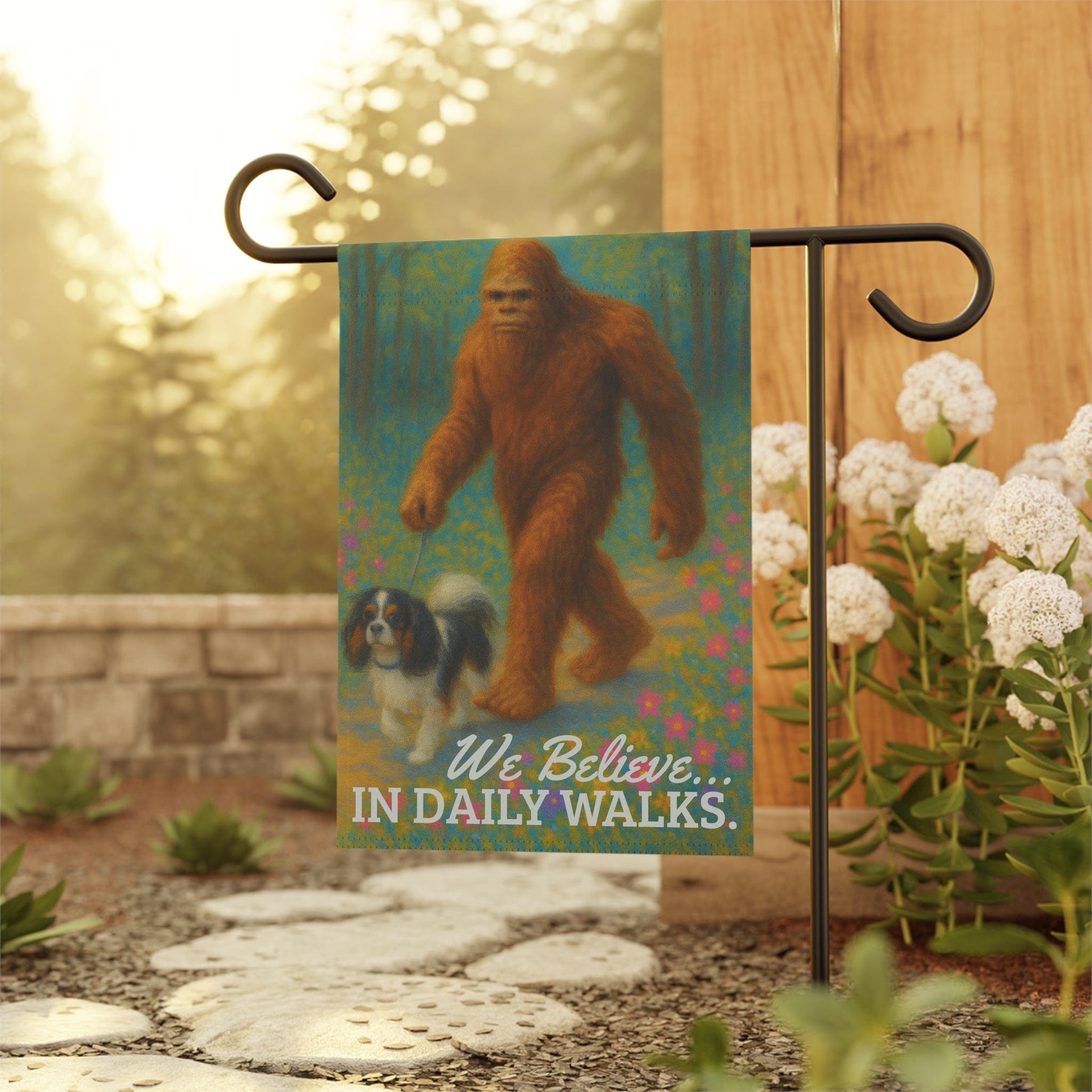 Tricolor Cavalier Bigfoot Garden Flag
