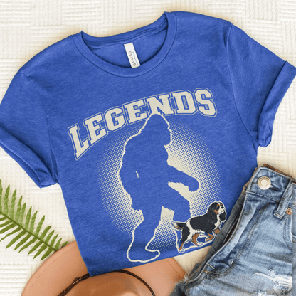 Personalized Cavalier Bigfoot Unisex Shirt Heather True Royal