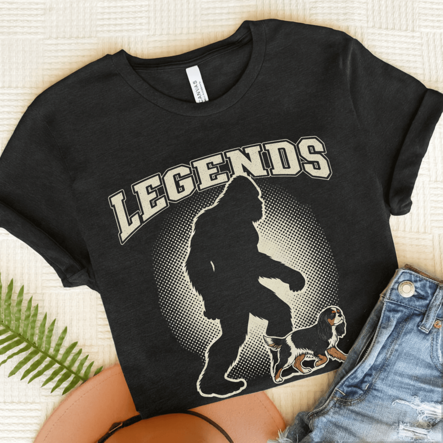 Personalized Cavalier Bigfoot Unisex Shirt Black Heather