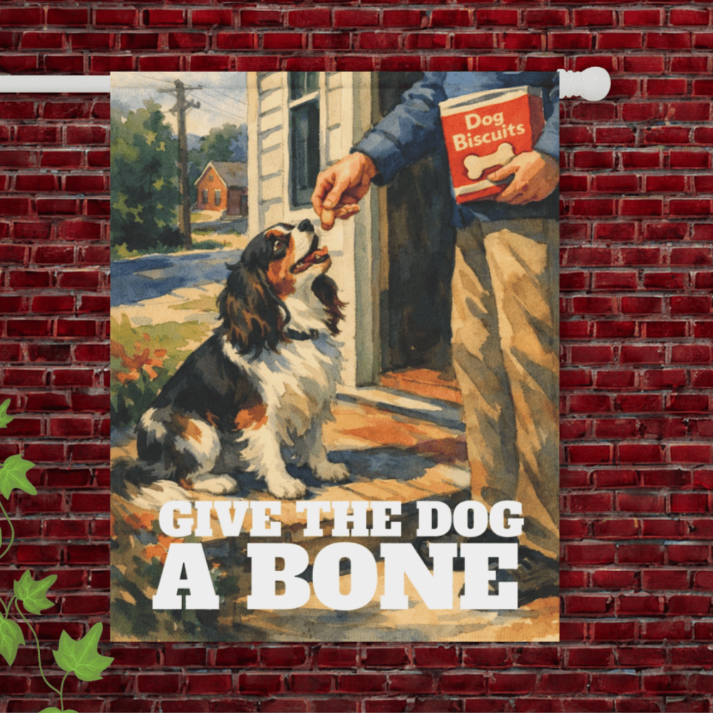 Personalized Cavalier Dog Biscuits Garden Flag 24.5'' × 32''