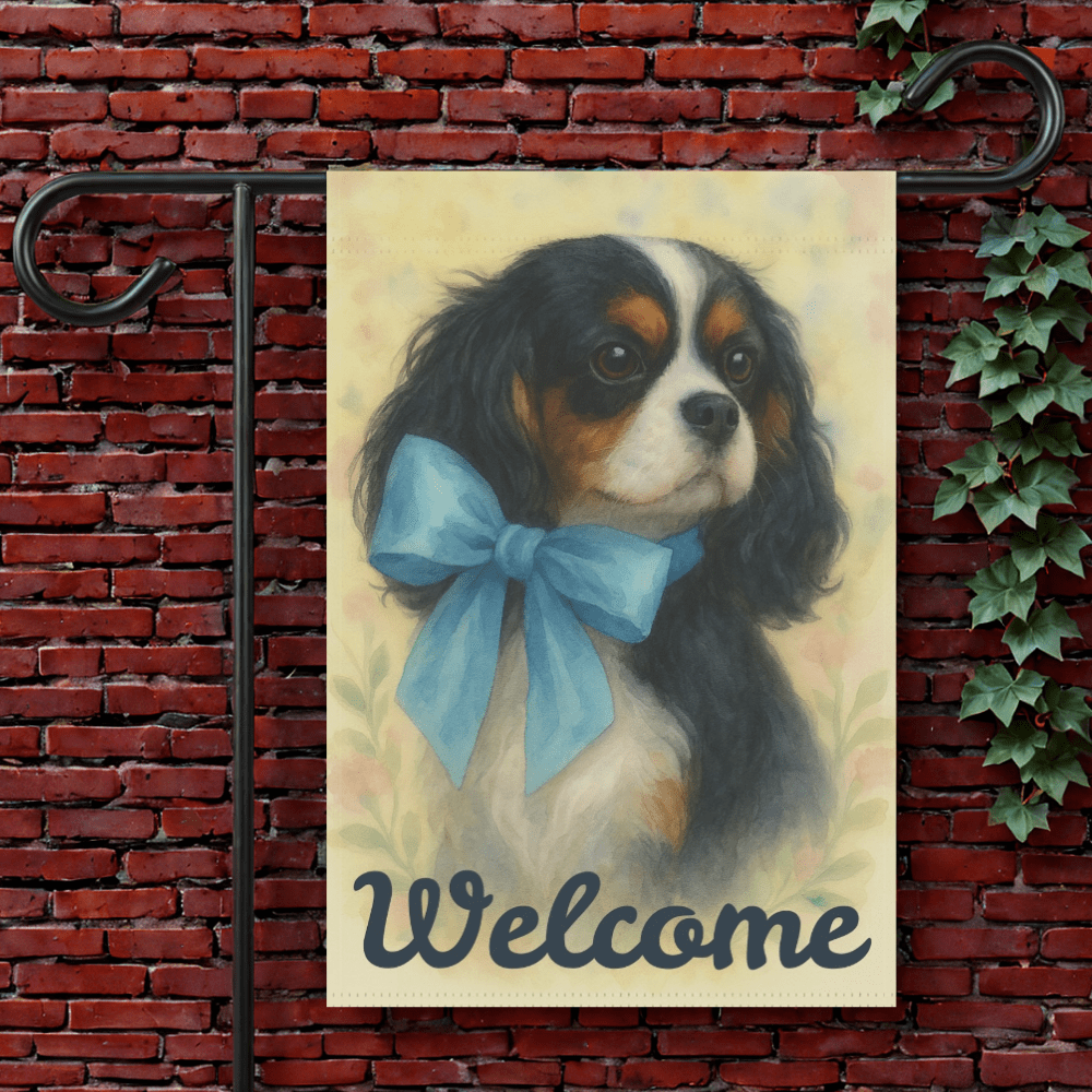 Tricolor Cavalier Blue Coquette Garden Flag 12'' × 18''