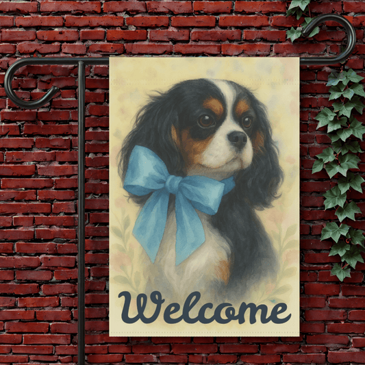 Tricolor Cavalier Blue Coquette Garden Flag 12'' × 18''