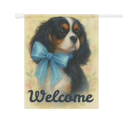 Tricolor Cavalier Blue Coquette Garden Flag