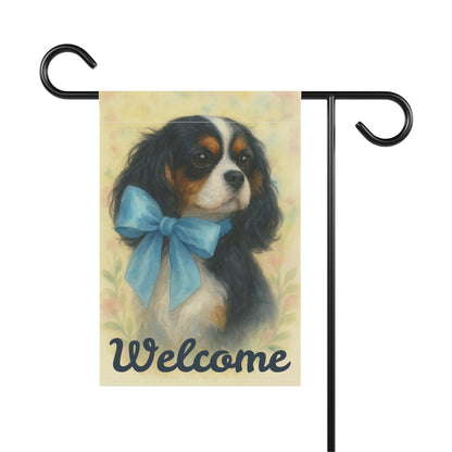 Tricolor Cavalier Blue Coquette Garden Flag