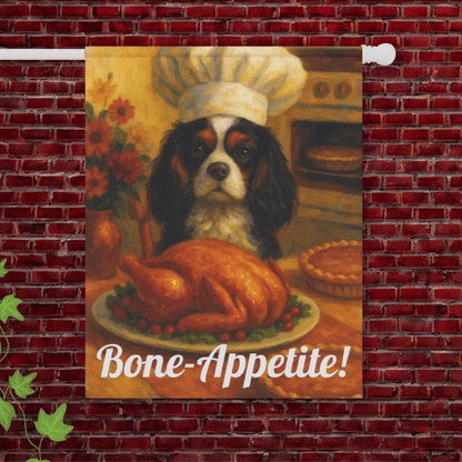 Tricolor Cavalier Bone-Appetite Garden Flag 24.5'' × 32''