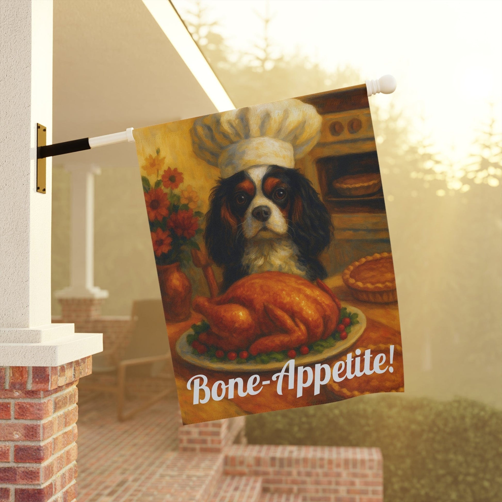 Tricolor Cavalier Bone-Appetite Garden Flag