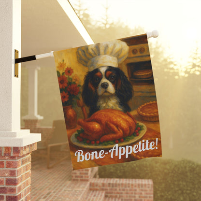 Tricolor Cavalier Bone-Appetite Garden Flag