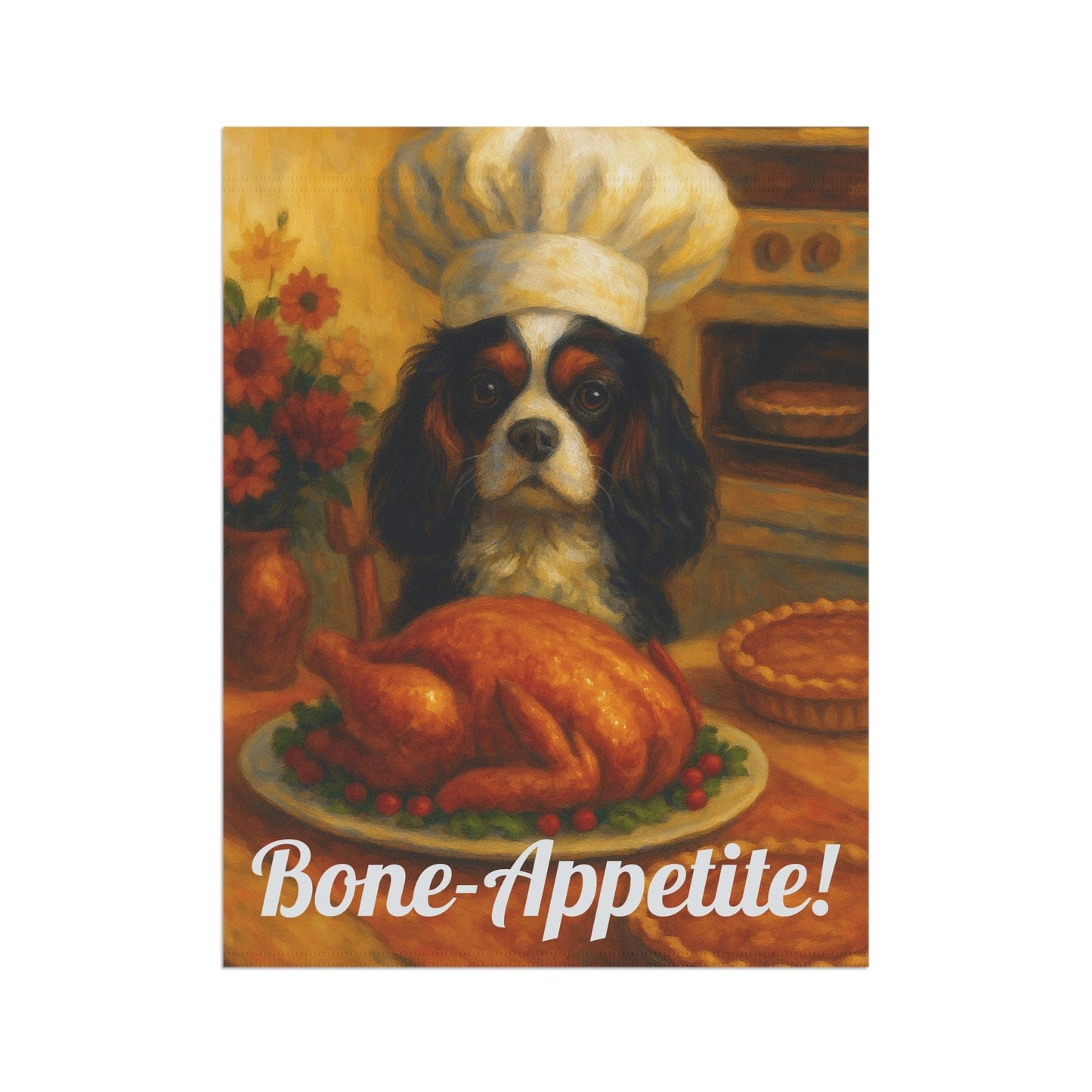 Tricolor Cavalier Bone-Appetite Garden Flag