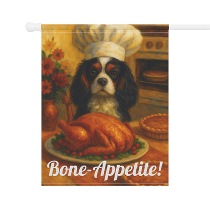 Tricolor Cavalier Bone-Appetite Garden Flag