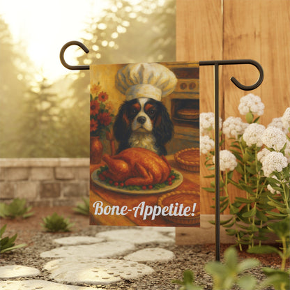 Tricolor Cavalier Bone-Appetite Garden Flag