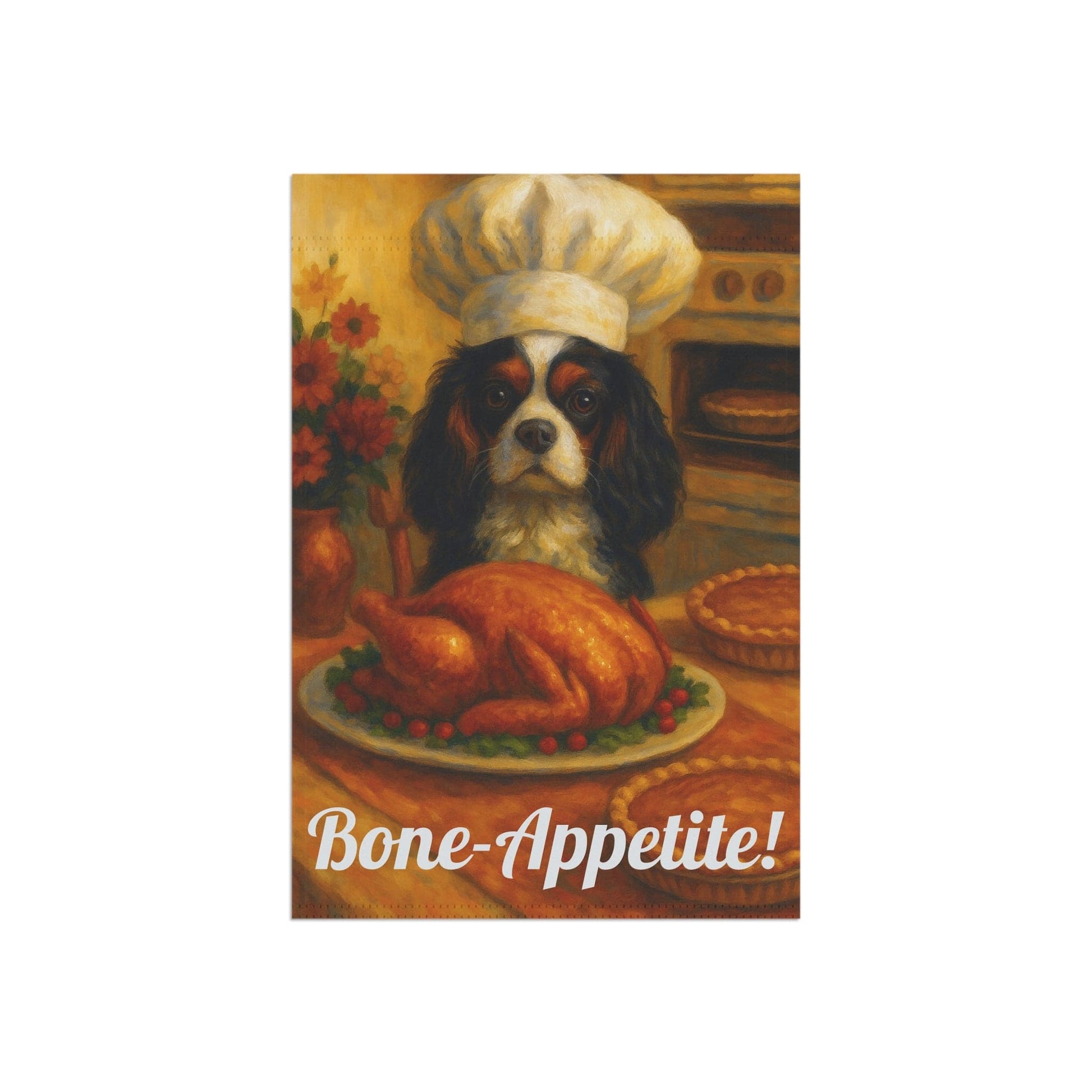 Tricolor Cavalier Bone-Appetite Garden Flag