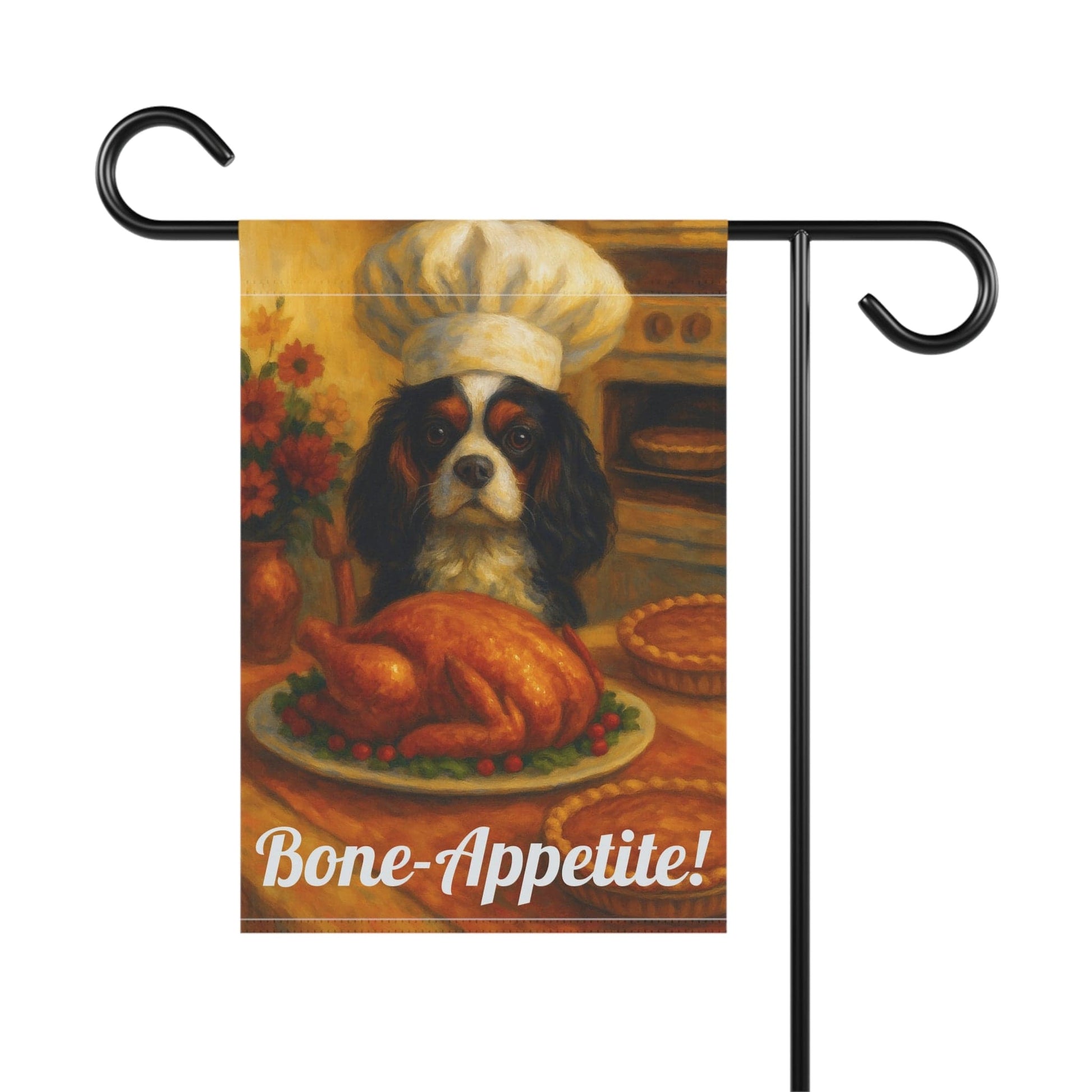 Tricolor Cavalier Bone-Appetite Garden Flag